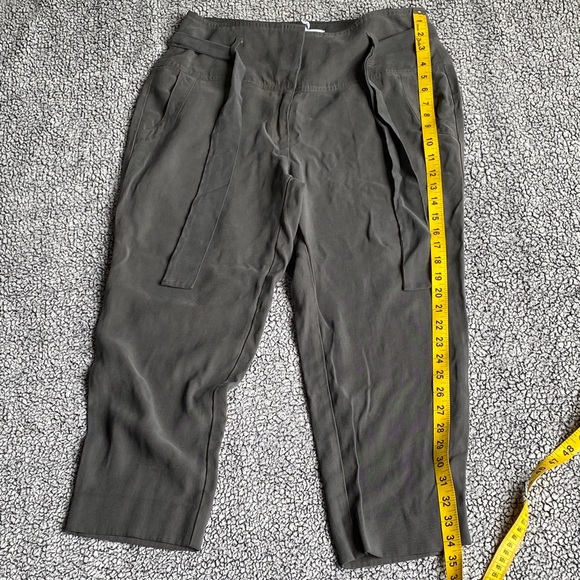 BCBGeneration Olive Tie-Waist Cropped Pants - Picture 9 of 11